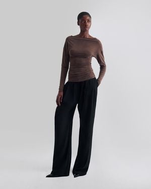 IRO Draped Boat-neck Top - Brown