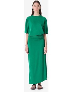 IRO Draped Midi Skirt - Green