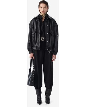 IRO VESTE OVERSIZE EN CUIR - Noir