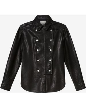 Isabel Marant Valdy Leather Shirt - Black