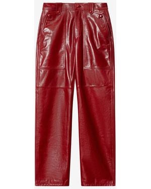 Isabel Marant Valka Leather Pants - Red