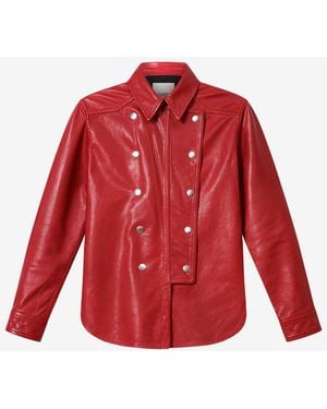 Isabel Marant Valdy Leather Shirt - Red
