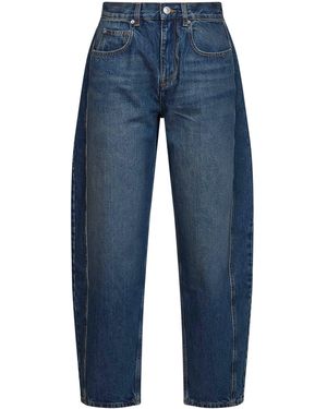 Isabel Marant Faded Cotton Denim Oriane Barrel Jeans - Blue