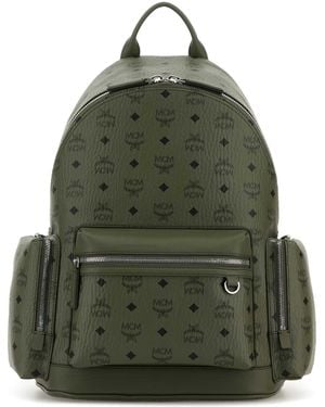 MCM Printed Canvas Stark Backpack - Green