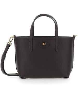Burberry Tote Bag, Leather Calf Bags - Black