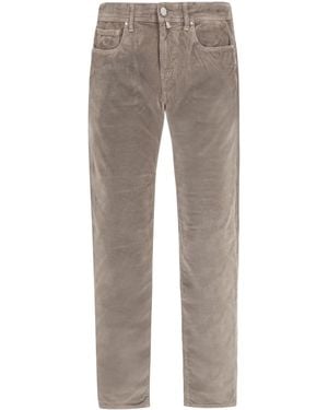 Jacob Cohen Trousers Straight-Leg Corduroy Cotton; Modal; Elastane Jean - Grey