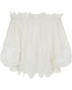 CAMILLA Off-Shoulder Top - White