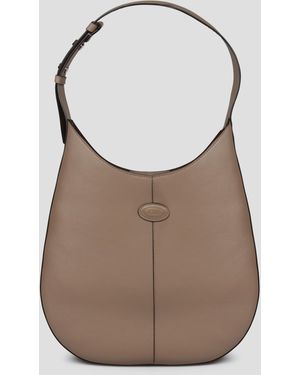 Tod's Calf Leather Hobo Shoulder Bag - Brown