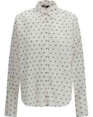 Gcds Shirt Broderie Anglaise - White