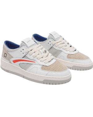 Date Sneakers Fabric Leather/Rubber Sole - Blue