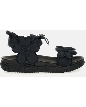 Cecilie Bahnsen Cilla Neoprene Leather Sandals - Black