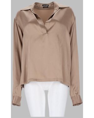 Tom Ford Polo Shirt Silk Satin - Natural