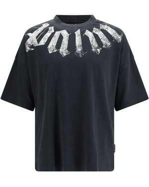 Palm Angels Big Neck Logo T-Shirt - Blue