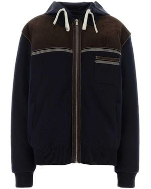 Miu Miu Knit Down Jacket - Black