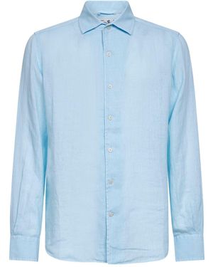 MC2 Saint Barth Shirt Raphael Linen - Blue
