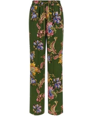 Etro Floral Print Pants - Green