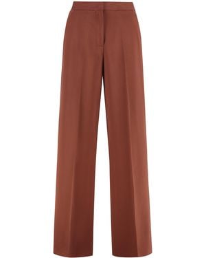 Pinko Wide-Leg Pants Pergamino Viscose - Red