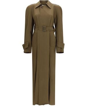 Petar Petrov Bicolor Silk Trench Coat - Green