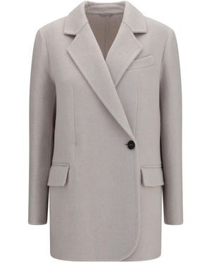Brunello Cucinelli Single-Breasted Wool And Cashmere Jacket - Grey