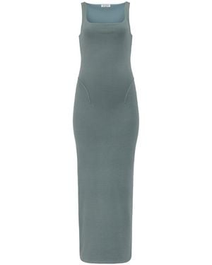 Maison AlaïA Robe Crayon En Mélange De Soie Et Viscose Dress - Blue