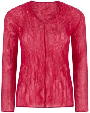 Issey Miyake Chiffon Twist 1 Tops Fuchsia - Pink