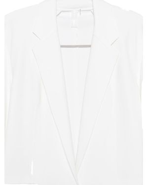 Norma Kamali Oversized Single-Breasted Blazer Jacket - White