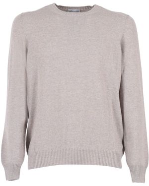 SETTEFILI CASHMERE French Shoulder Crew Neck Slim - Grey