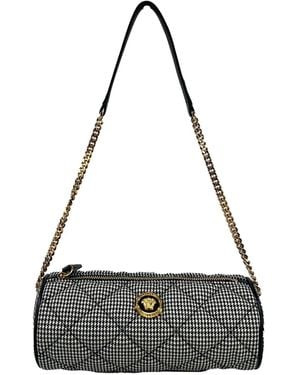 Versace Medusa Quilted Evening Sling Crossbody Bag Cotton - Black