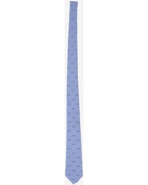 Gucci Silk Tie Morsetto Print Ties & Bow - Blue