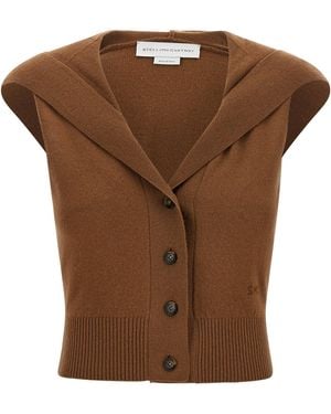 Stella McCartney Cozy Knit Hood' Top - Brown