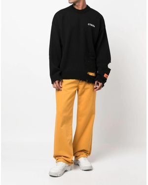 Heron Preston Ctnmb Logo Shredded Knit Jumper - Black