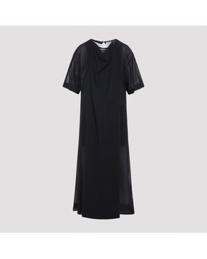 Carven Sheer Draped Midi Dress - Black