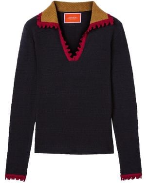 La DoubleJ Knit Sweater V-Neck - Blue