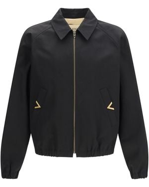 Valentino Collared Jacket Cotton - Black