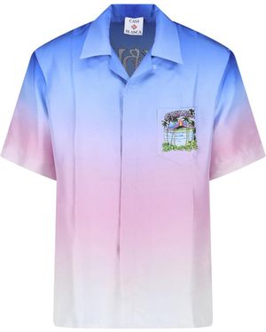 CASABLANCA Shirts Silk - Blue