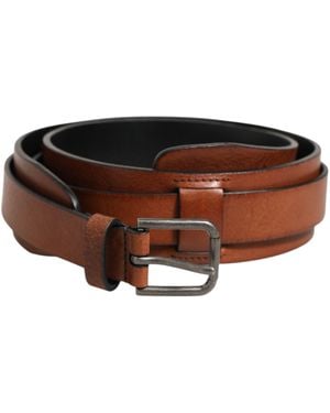 Dolce & Gabbana Classic Metal Logo Buckle Belt 100Lf - Brown
