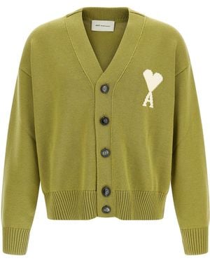 Ami Paris Wool Cardigan Clothing - Green
