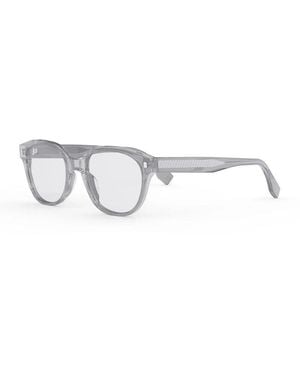 Fendi Eyeglasses Round Full Rim, Transparent Light Frame And Clear Demo Lenses Lens Fe50029I020 - Metallic