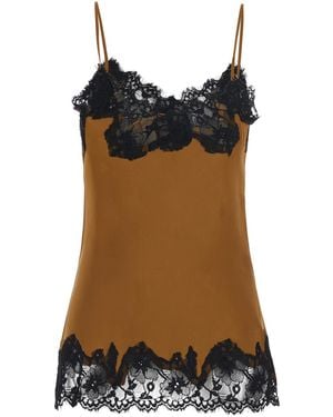 Gold Hawk Satin V-Neck Top With Spaghetti Straps Silk Tops - Black