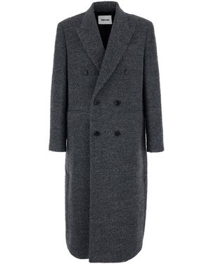 Tonywack Double-Breasted Coat With Classic Lapels - Black