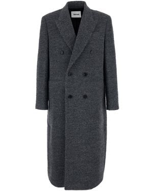 Tonywack Double-Breasted Coat With Classic Lapels - Black