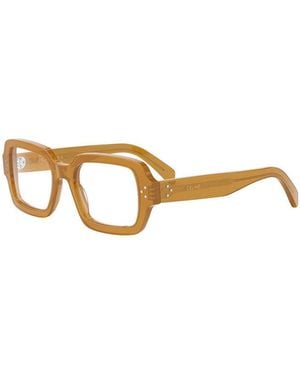 Celine Eyeglasses Square Full Rim, Shiny Frame And Clear Demo Lens Cl50147I045 - Metallic