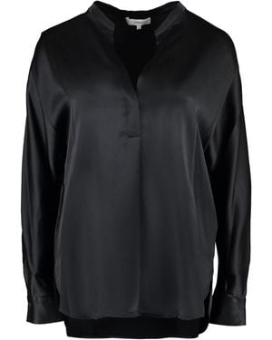 Vince Silk Blouse With Buttoned Cuffs Blouses - Black