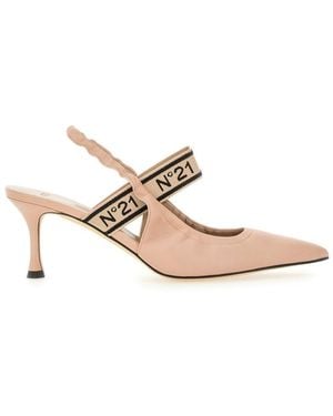 N°21 Slingback With Logo Leather Shoe - White