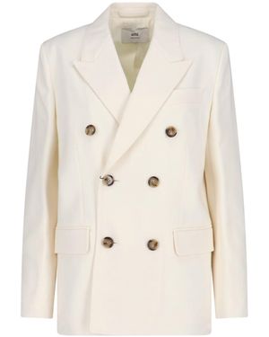 Ami Paris Double-Breasted Blazer - White