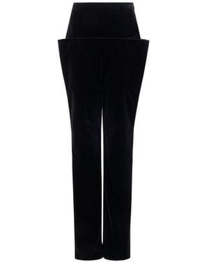 Maison AlaïA Pantalon Droit En Velours De Coton Trousers - Black