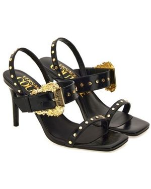 Versace Jeans Couture Open Sandals With Buckle - Black