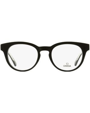Omega Pantos Eyeglasses Om5003H 001-Crystal 52Mm 5003 Plastic (Acetate) - Black