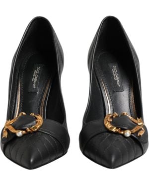 Dolce & Gabbana Bow Court Shoes Satin Cr1176Aw428 Viscose - Black