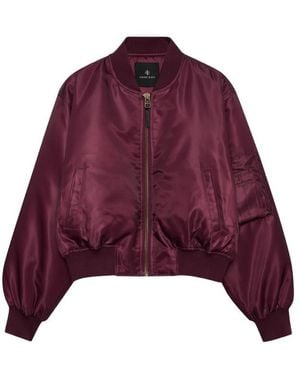 Anine Bing Leon Zip-Up Bomber Jacket - Purple